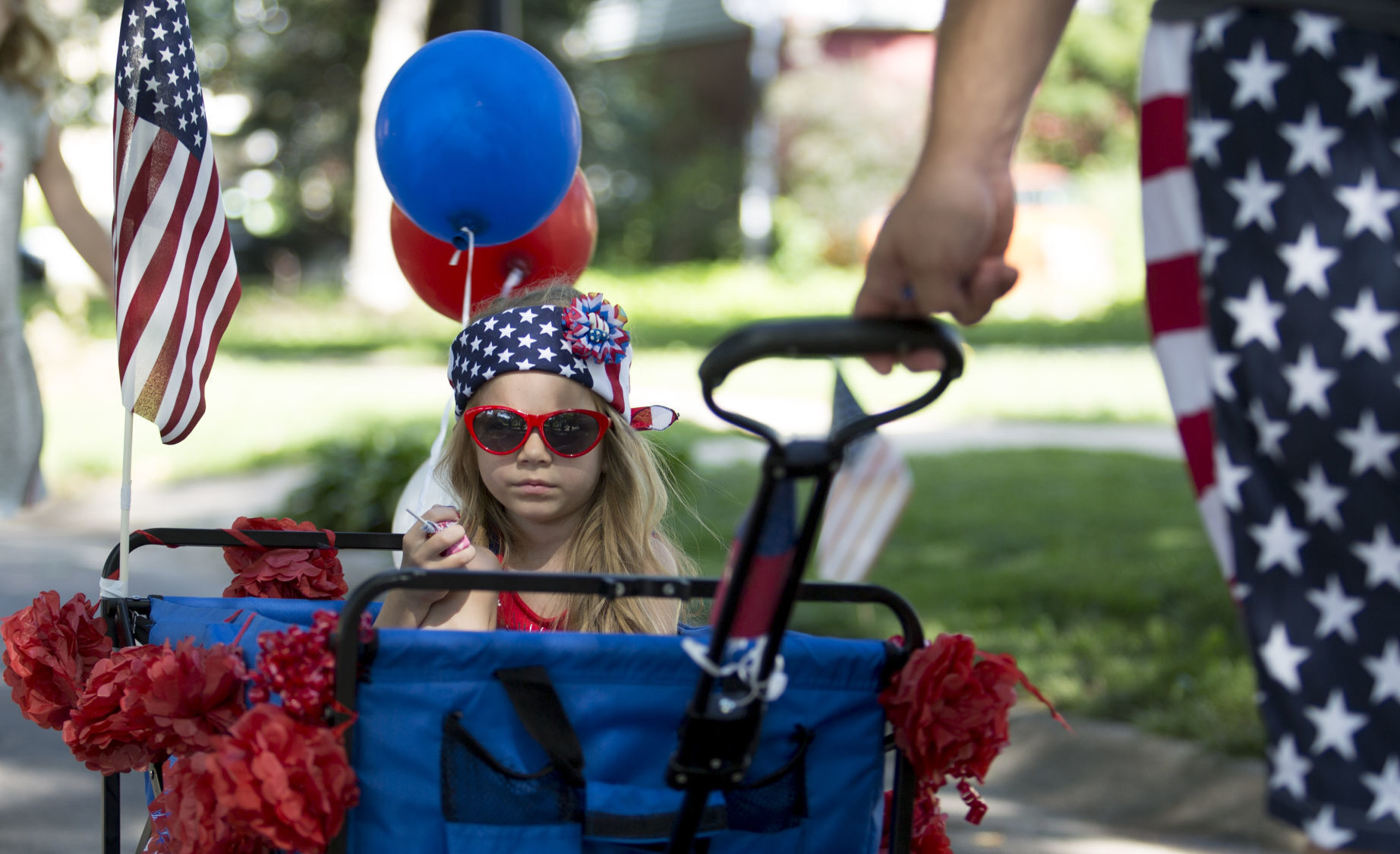 Girl at East Campus July Fourth parade, 2017